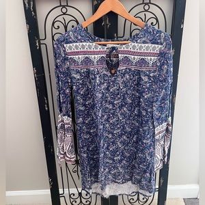Paisley pink, blue and cream tunic